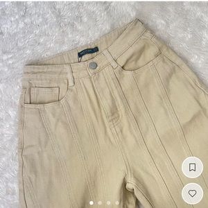 Nasty Gal Beige Denim Jeans